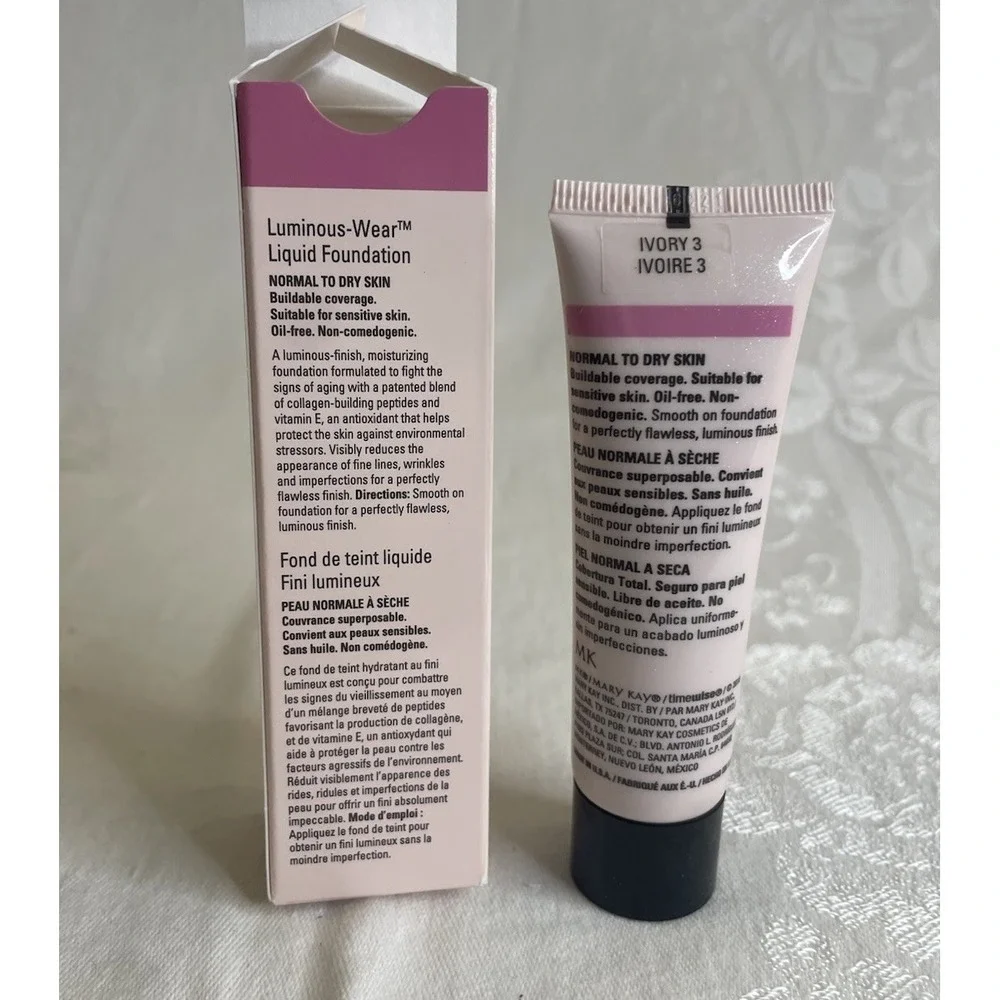 Mary Kay Timewise Luminous-Wear Liquid Foundation Ivory 3 038698 NEW IN BOX